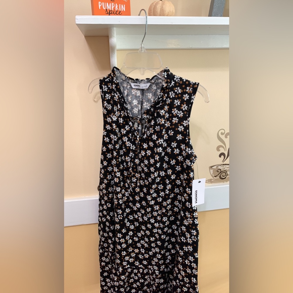 Sonoma fall flower  dress w/pockets